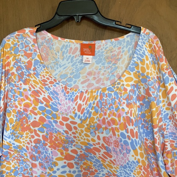Hearts of Palm abstract print top with stretch 3X - Picture 16 of 17